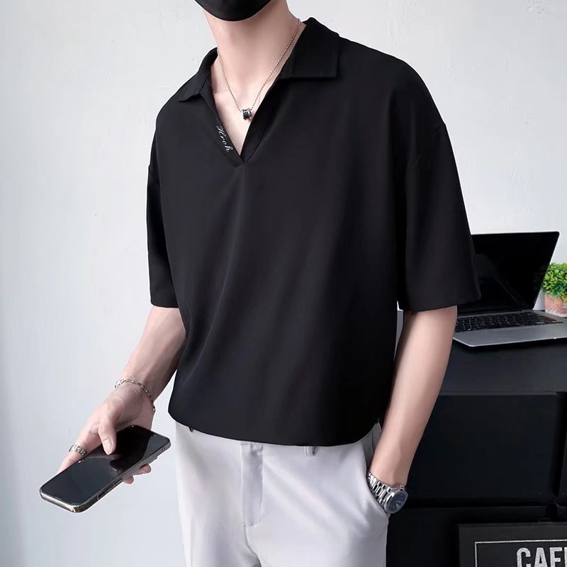 Áo Thun Polo Dáng Rộng Mỏng Nhẹ Màu Trơn Thời Trang Mùa Hè Hàn Quốc Chất Lượng Cao Hàng Mới 2022