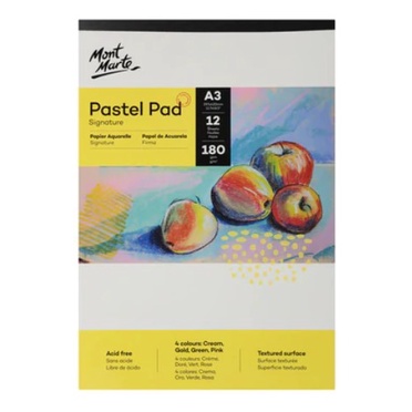 Sổ vẽ pastel Mont Marte - Pastel Pad - A3/A5 - 180gsm - 4 màu giấy (Cream, Gold, Green, Pink)