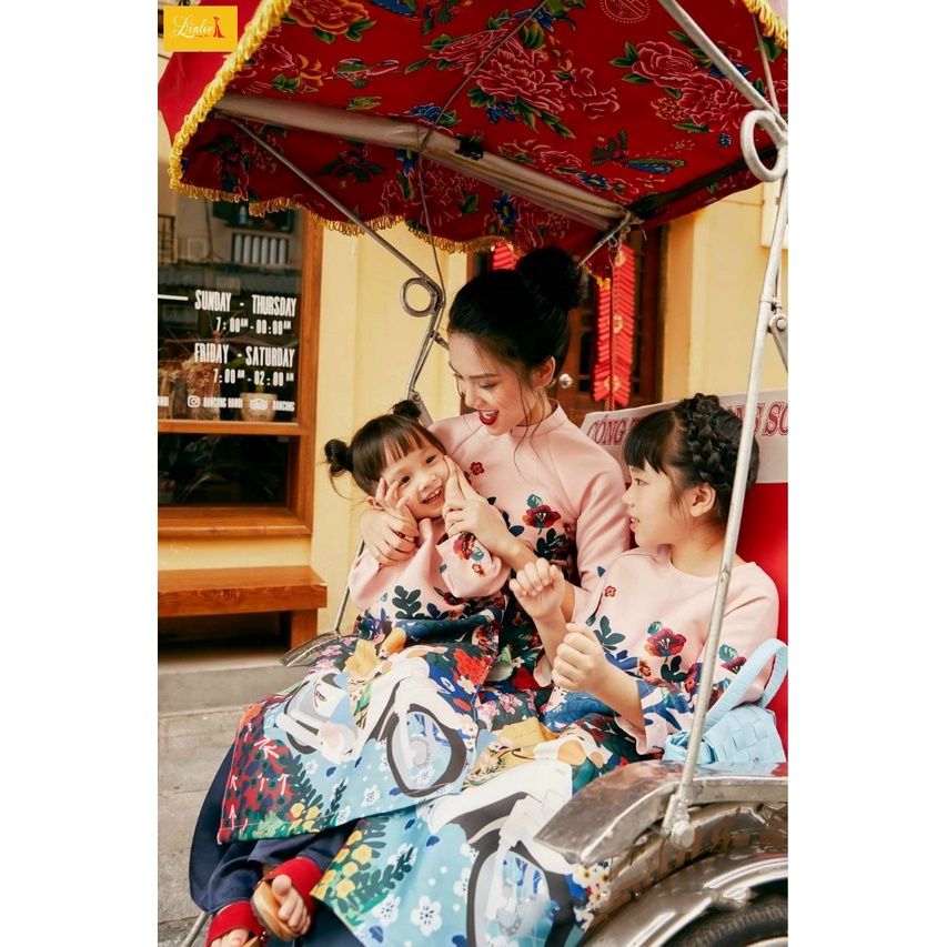 Áo dài cách tân 🎀LINLEE🎀áo dài cách tân tapta cao cấp màu vàng chuẩn form đẹp sang chảnh