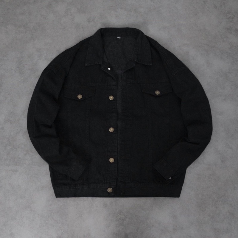 Áo khoác bò đen trơn KPis Clothes màu đẹp dáng rộng unisex nam nữ giảm giá 50%