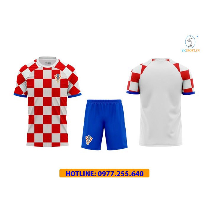 Áo đá banh CROATIA , Quần áo đá bóng Đội Tuyển CROATIA 2022 - 2023 HD - Vicsport