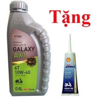 Nhớt xe máy Galaxy AX1 chính hãng cao cấp - 800ml - Tặng nhớt láp Shell Advanced