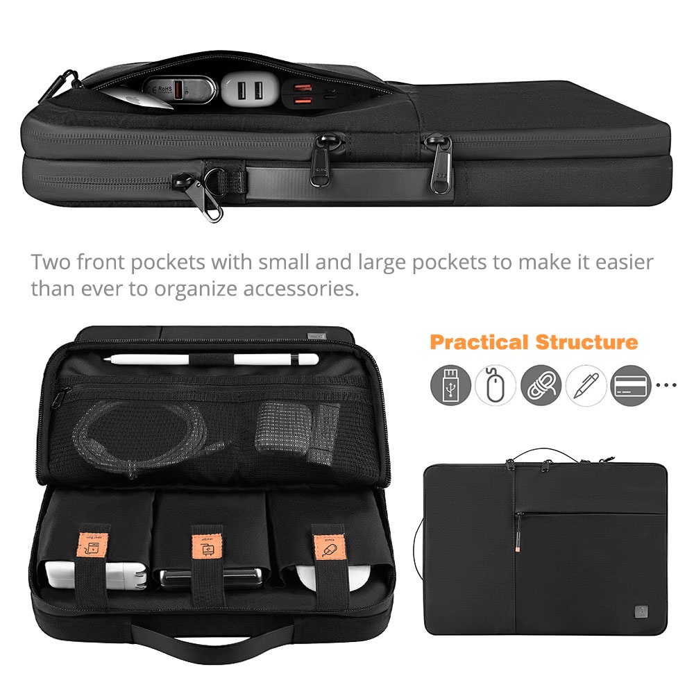 Wiwu Túi đựng máy tính xách tay di động mới hai lớp Túi máy tính xách tay 13 "14" 15 "15,6" inch cho Vỏ MacBook Pro Túi chống nước cho máy tính xách tay