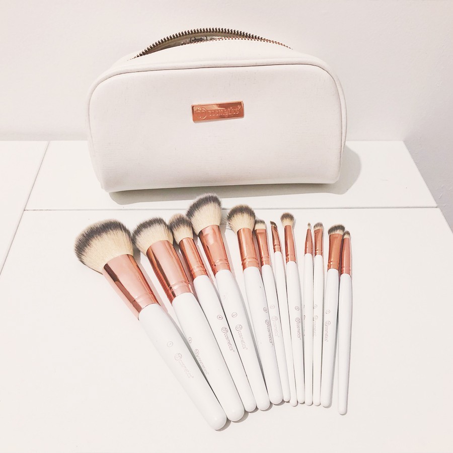 Bộ Cọ Trang Điểm BH Cosmetics Rose Romance 12 Piece Brush Set With Cosmetic Case