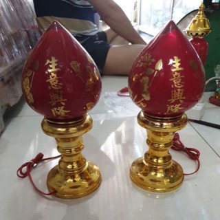 Đèn thờ Trái Đào ( 3cỡ, tặng kèm bóng nhót)