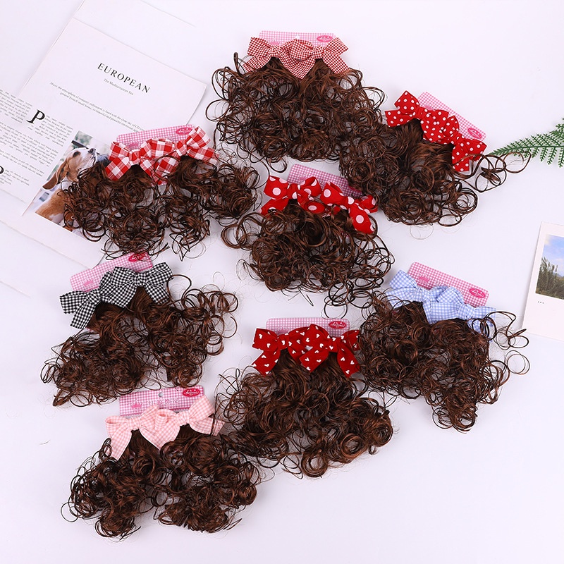 Set 2 kẹp tóc giả đính nơ tạo kiểu dễ thương phong cách Hàn Quốc mới cho bé