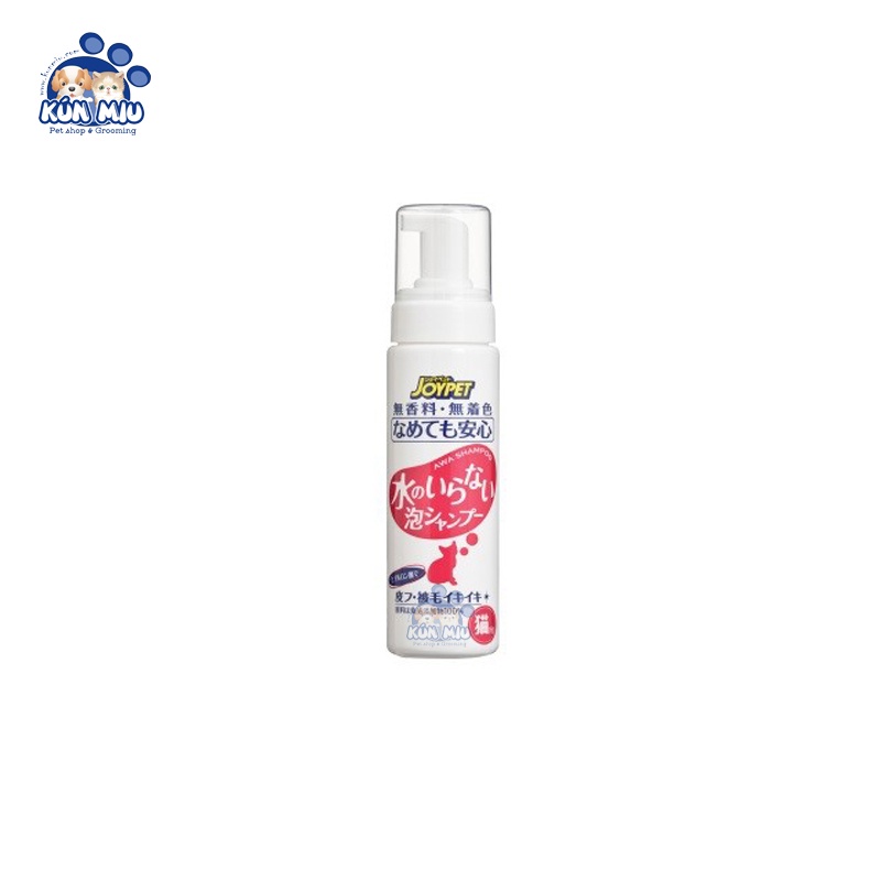 Tắm khô Joy Johnson Dry Foam Shampoo Cho Chó Mèo 200ml - Dưỡng Lông Diệt Khuẩn Cho Chó, Mèo Nhật Bản