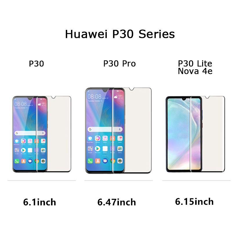 Kính cường lực bảo vệ toàn màn hình cho Huawei p30 Pro p30 Lite Nova 4e p30pro p30lite