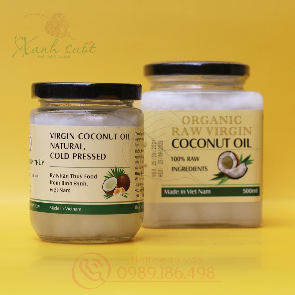 Dầu Dừa Ép Lạnh- Thơm, An Toàn, Lành Tính, Đa Dụng- Virgin Coconut Oil- Cold Pressed [Xanh Suốt HCM]