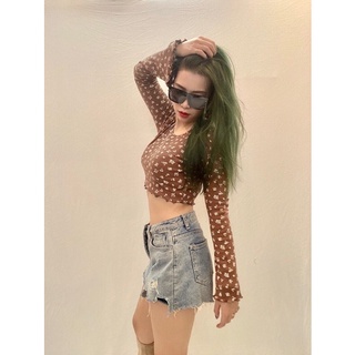 áo thun hoa đỏ tay loe hiệu xuất khẩu