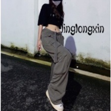 Quần Jean Dài Có Khóa Kéo Màu Trơn Linglongxi2-Y2K Cho Nữ