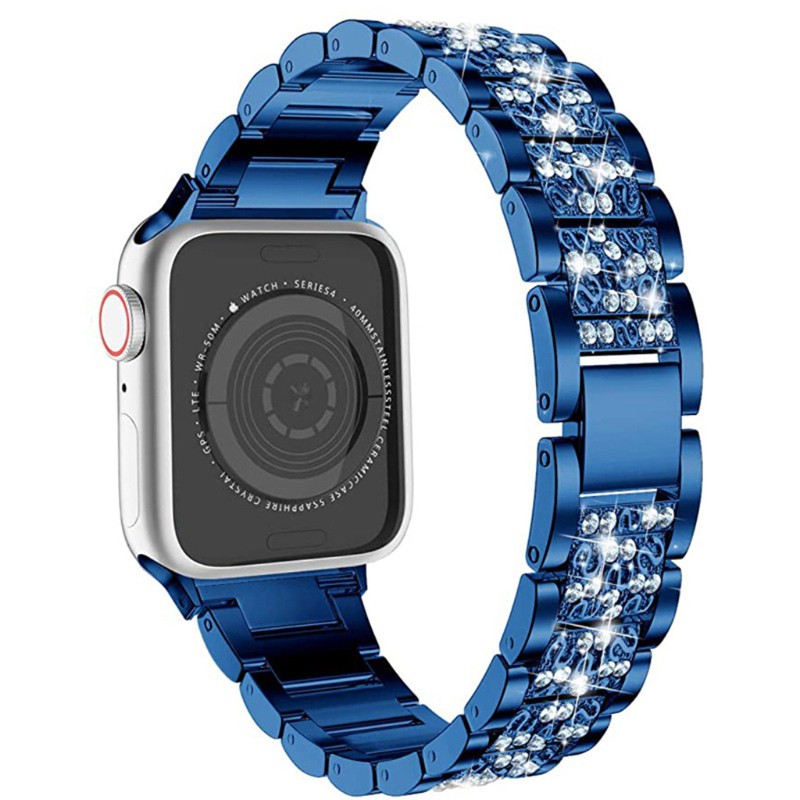 Dây Đeo Kim Loại Đính Đá Sang Trọng Cho Apple Watch