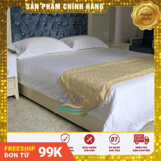 Bộ Ga Gối Cotton Khách Sạn Trắng Trơn RIOTEX Kích Thước 1m/1m2/1m4/1m6/1m8/2m nệm 5-25cm