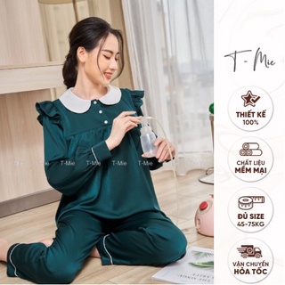  Đồ Bộ Bầu Lụa Cao Cấp Mặc Trước Và Sau Sinh  Có Thế Cho Bé Bú  T-mie,Mã SP : MD4234 