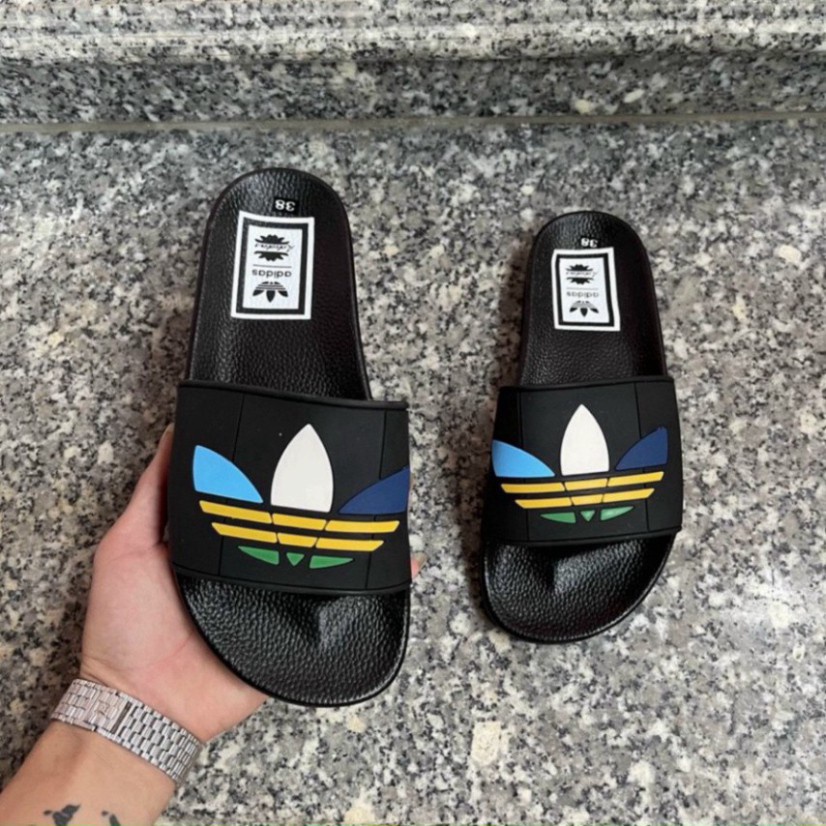 | Ảnh Thật | Dép Adidas Họa Tiết 3 Lá Cao Su Cao Cấp - Dép Quai Ngang Nam Nữ Thời Trang Hottrend 2022