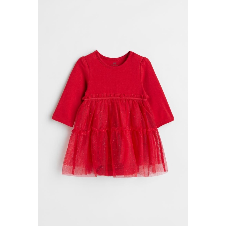 Váy bodysuit caro đỏ váy xòe tutu đỏ HM H&M_hàng chính hãng authentic