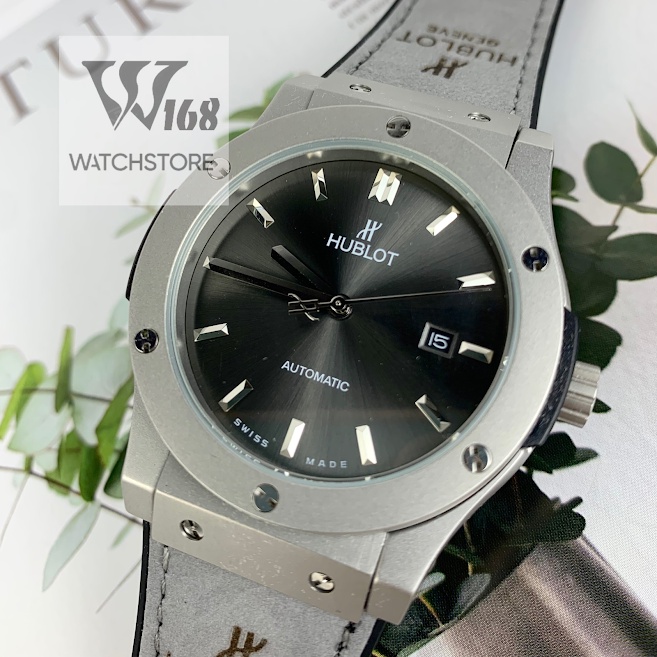 Đồng hồ nam HL- đồng hồ cơ automatic mẫu trơn xám size 38-42mm