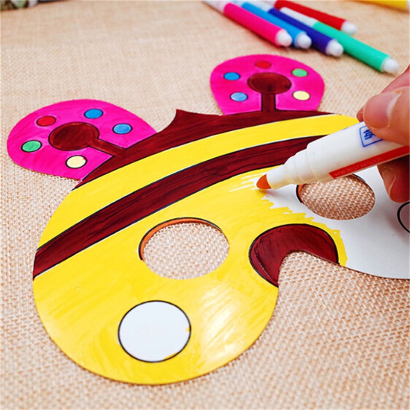 1 Mặt Nạ Đồ Chơi DIY Hình Động Vật Hoạt Hình Đáng Yêu Dành Cho Bé