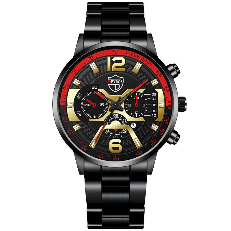 Miễn Phí Vận Chuyển Đồng Hồ Nam Dây Thép Dạ Quang 41mm Công Nghệ Thời Trang