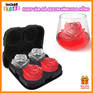 Khay đá silicon có nắp đậy 4 viên, khay đựng đá tủ lạnh, làm đá thạch kem bảo quản chống mùi tuyệt đối