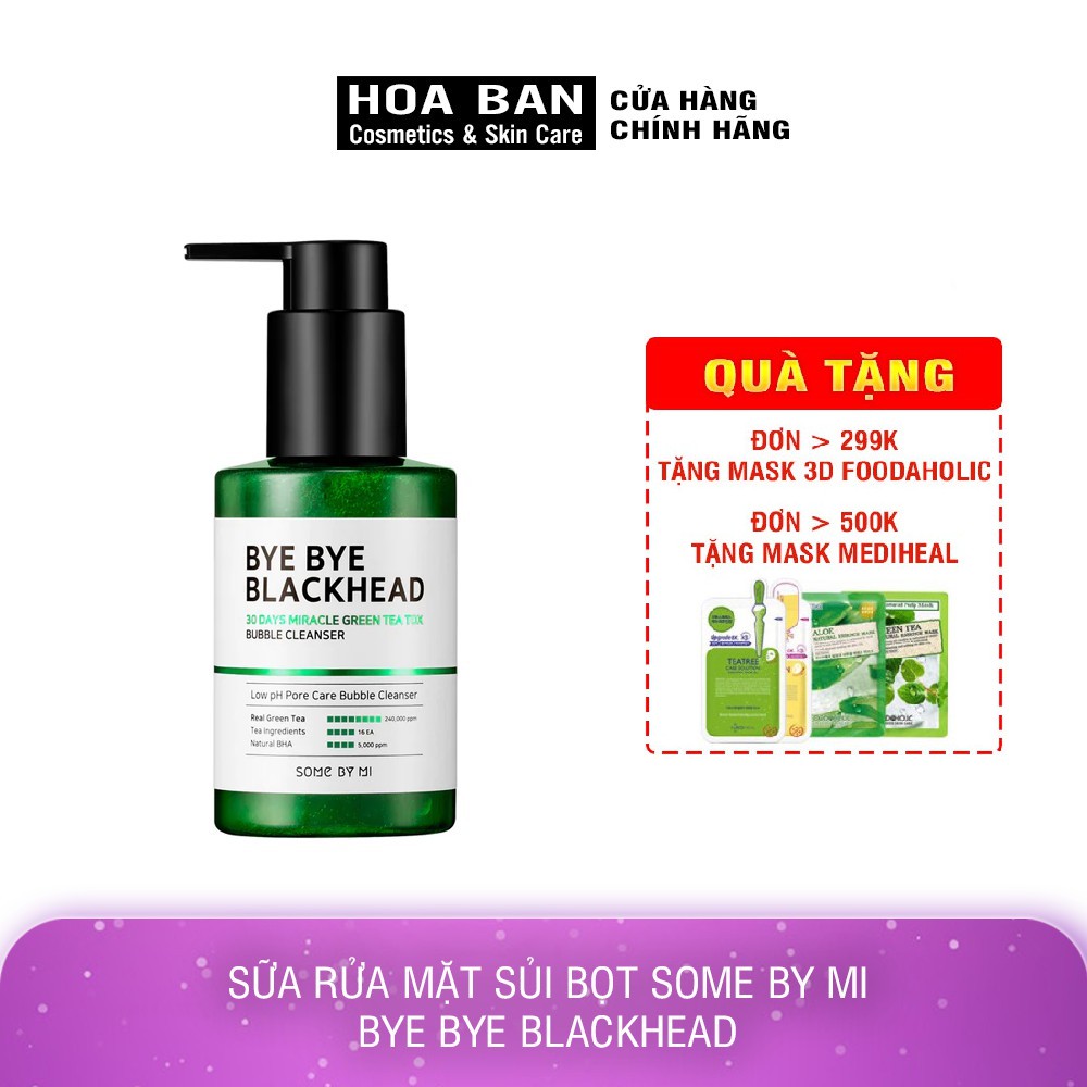 Sữa Rửa Mặt Sủi Bọt Some By Mi Bye Bye Blackhead 30 Days Miracle Greentea Tox Bubble 120ml - HB0191