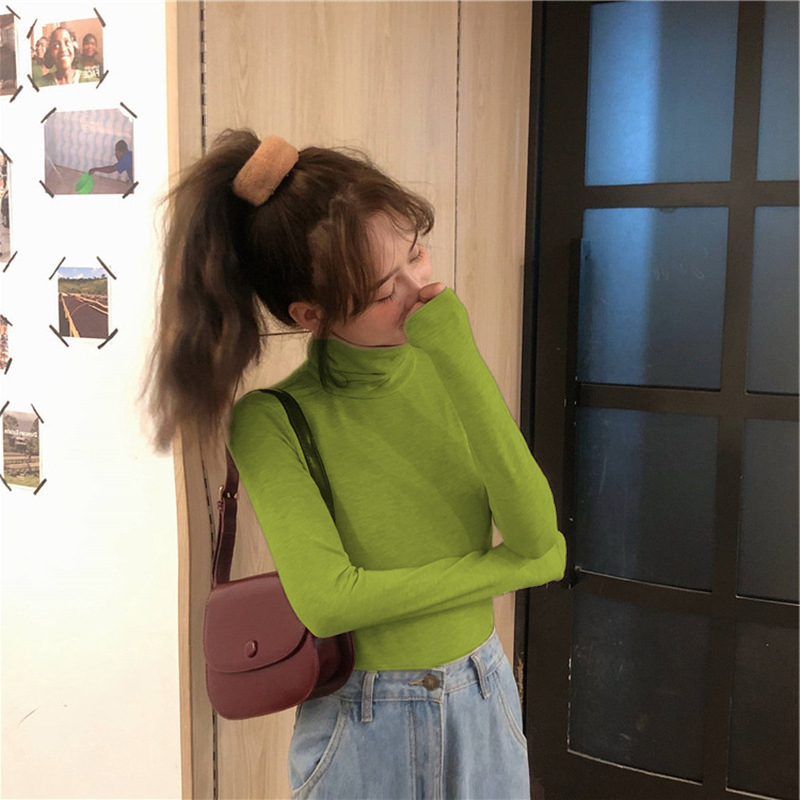 Áo thun SUXI tay dài cổ cao thời trang mùa thu trẻ trung dành cho nữ
