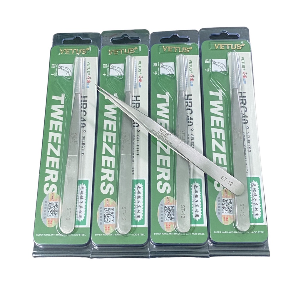 Nhíp Nhặt Lông Yến Cao Cấp Chữ Nổi Vetus ST12, Chất Lượng Cao, Giá Cực Tốt Chuyên Dùng Cho Thợ