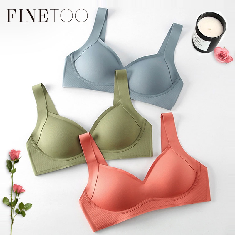 Áo ngực FINETOO X134 không đường may không gọng thép cổ chữ V có đệm ngực size S-3XL thoải mái cho nữ | BigBuy360 - bigbuy360.vn