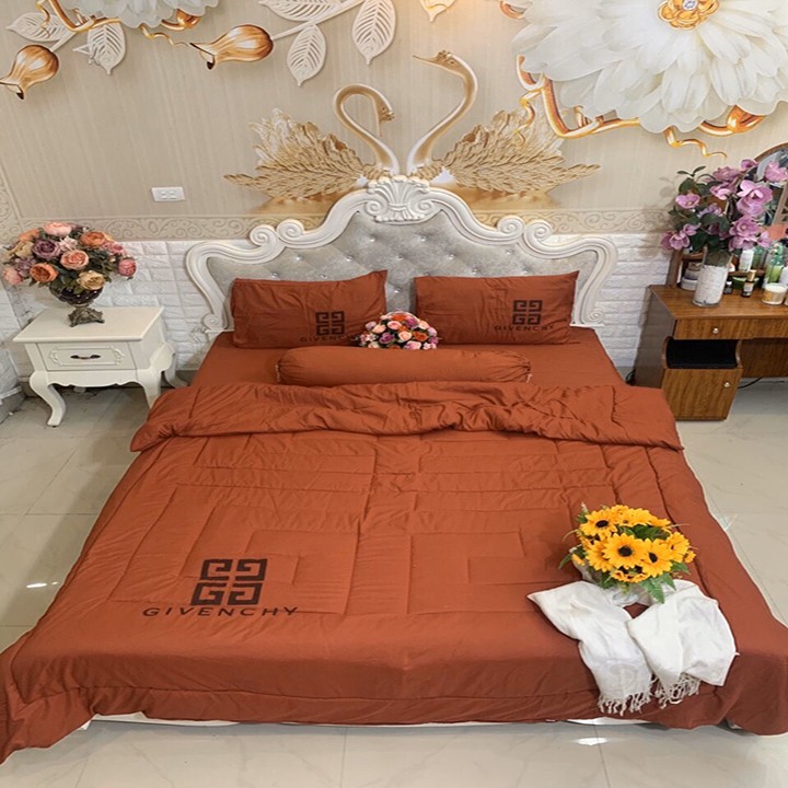 Trọn bộ 5 món ga gối chăn cotton đũi trơn 1 màu siêu mềm mát( ảnh thật tự chụp)