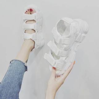 (S129) Sandal dép quai hậu nữ cao gót 3 phân mũi tròn đế êm ái EILA dán 3 quai Hahashop