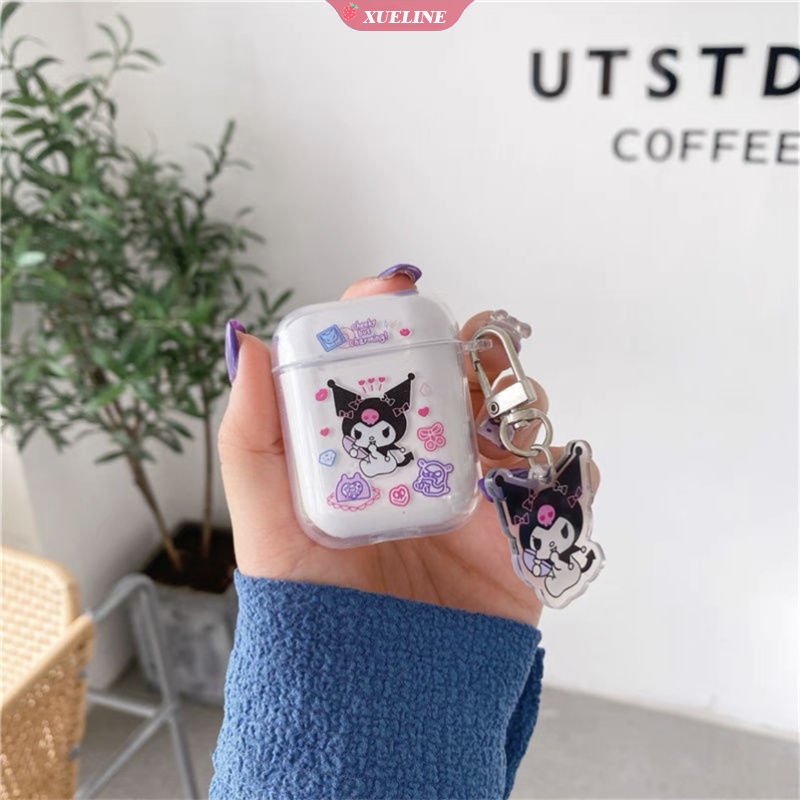 Vỏ Bảo Vệ Hộp Sạc Tai Nghe AirPods 1 2 pro Bluetooth Bằng Silicon Họa Tiết Hoạt Hình Kuromi Dễ Thương Chống Rơi/Trầy Xước