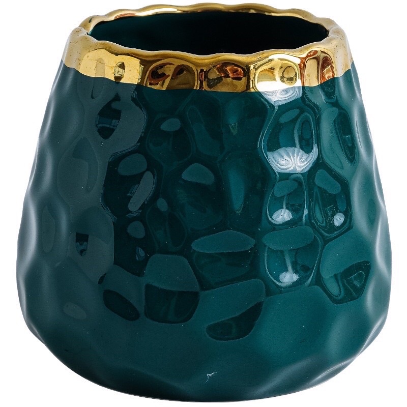 Lọ cốc sứ đựng thìa dĩa nĩa vân sóng nước sang trọng ( tặng kèm 6 dĩa)