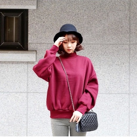 Áo chui đầu dáng rộng cổ rùa kiểu Hàn Quốc cho nữ | BigBuy360 - bigbuy360.vn