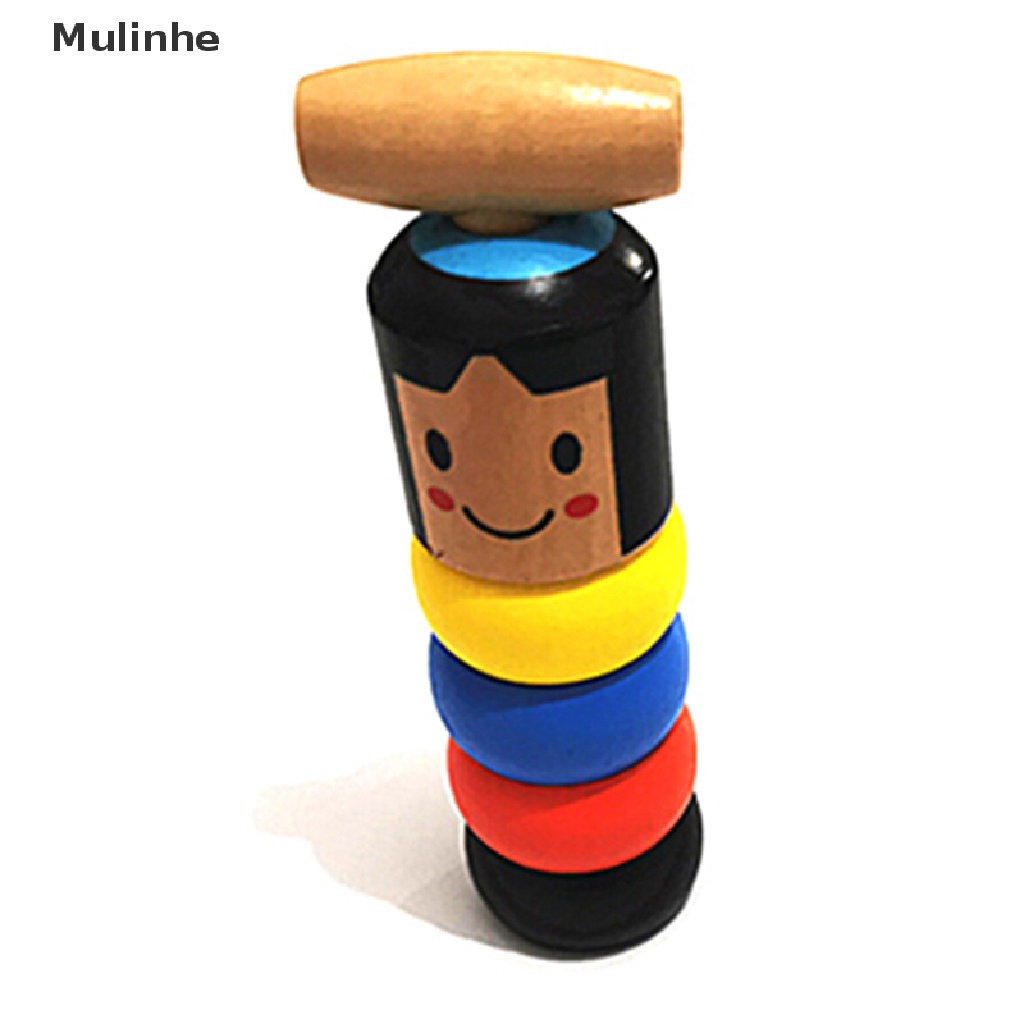 Mulinhe 1set Immortal Daruma Unbreakable Wooden Man Magic Toy Fun Toy Accessory VN