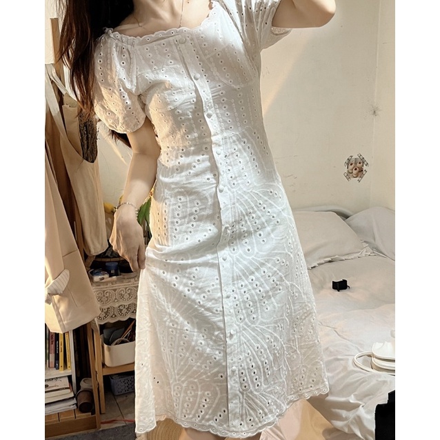 Đầm ren midi dáng dài taobao order
