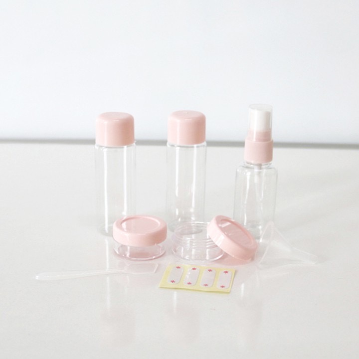 Set 5 món chiết mỹ phẩm tiện lợi, bộ chiết mỹ phẩm mini 5 món, combo 5 chai đựng mỹ phẩm dầu gội sữa tắm đi du lịch