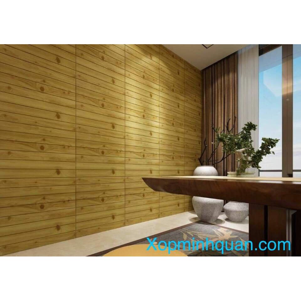 [DÀY 5MM, Có sẵn keo] 🎊XỐP DÁN TƯỜNG GIẢ GỖ KHỔ LỚN - Chống nóng, chống thấm, cách âm - Ship cod toàn quốc | BigBuy360 - bigbuy360.vn
