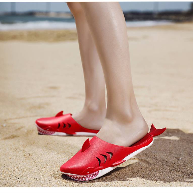 Dép Đi Trong Nhà Chống Trượt In Hình Cá Mập Hoạt Hình Sáng Tạo Cho Nam Nữ