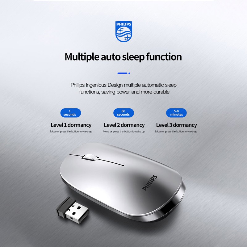 Chuột không dây Philips M305 (SPK7305) điều chỉnh 4 bánh DPI có thể sạc bằng máy tính PC (Bảo hành 12 tháng)