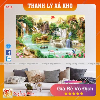 Tranh dán tường 3d Sơn Thủy Hữu Tình - 9319 Tranh 3D Phong Thủy - Giấy dán tường 3d - Song Long Decor