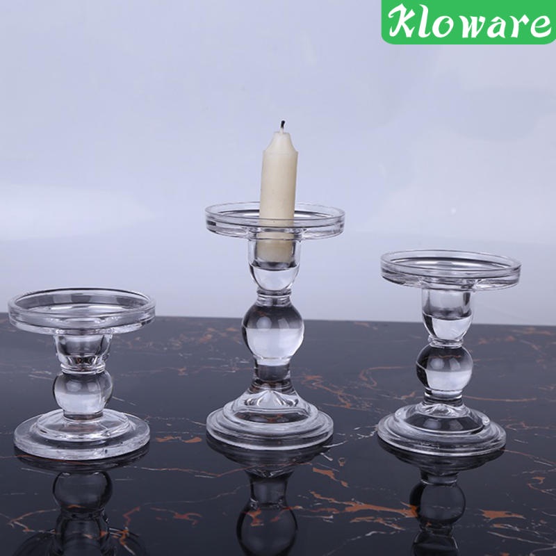 Chân Đế Nến Bằng Thủy Tinh Trong Suốt