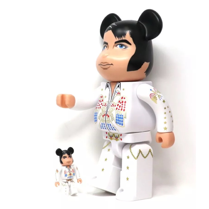 Mô hình trưng bày decor Bearbrick Elvis Presley 100% &amp; 400% White