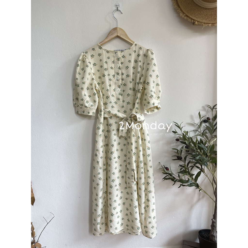 Váy hoa cỏ may mắn hàn quốc thiết kế nhẹ nhàng