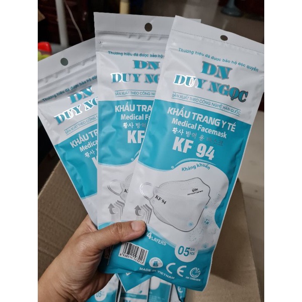 Set 5 khẩu trang y tế kháng khuẩn 4D KF94 DN Duy Ngọc