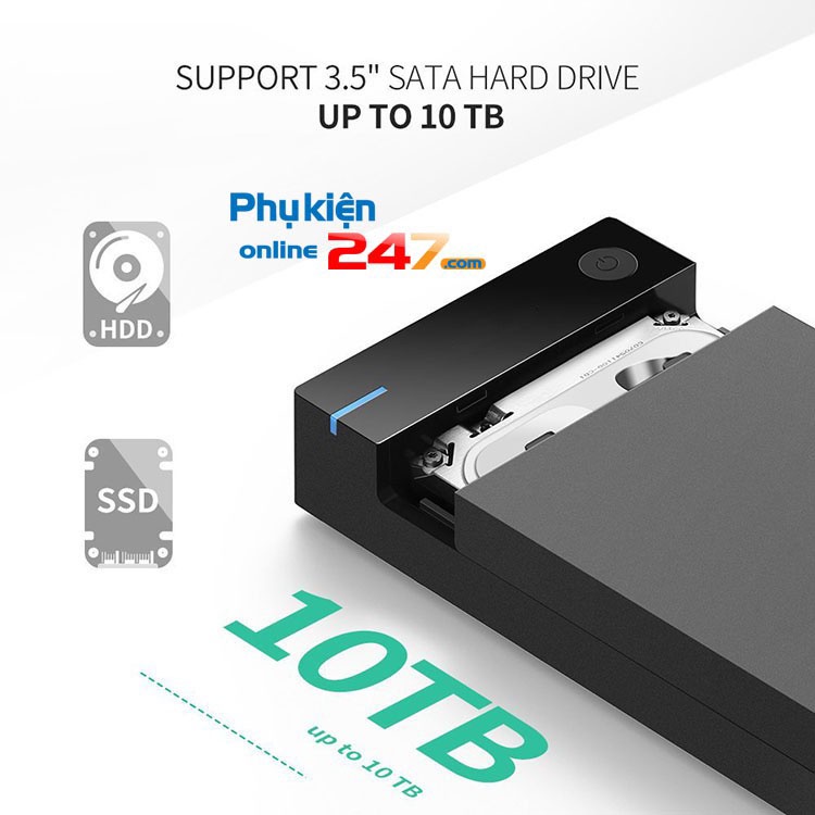  Box đựng ổ cứng PC HDD 3.5 Sata to USB 3.0 làm ổ cứng di động