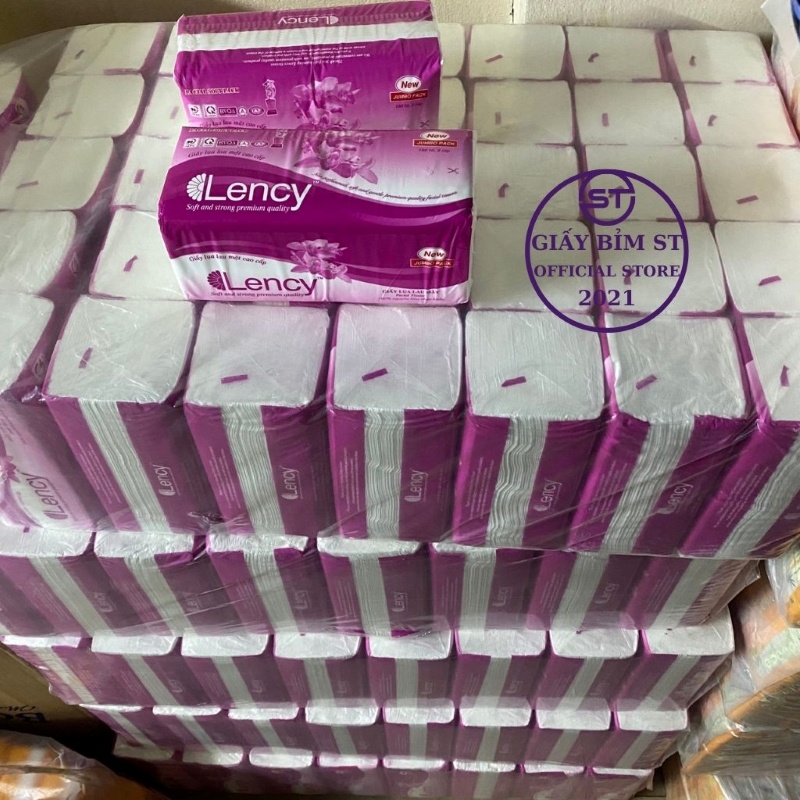 Giấy ăn rút lụa Lency Hồng 540 tờ/gói x 3 lớp mềm mại không chất tẩy trắng