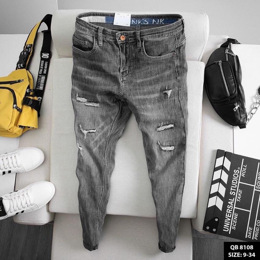 Quần jean nam cao cấp đẹp giá rẻ,quần bò màu xám rách xước TAKA 78 | BigBuy360 - bigbuy360.vn