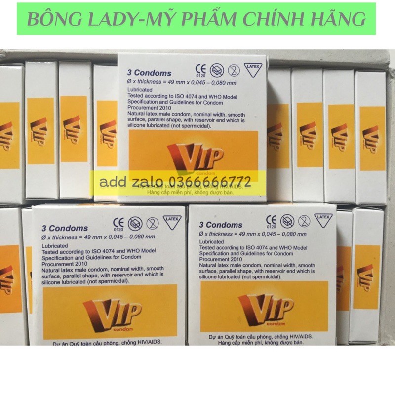 (có che tên sp)BAO CAO SU VIP 144C DÀNH CHO GIA ĐÌNH VÀ KHÁCH SẠN