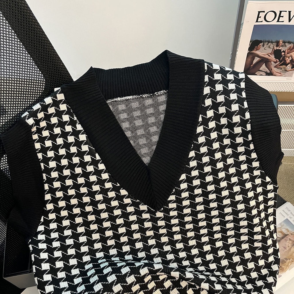 Áo Khoác Len Cardigan Cổ Chữ V Phong Cách Retro Phương Tây Mới
