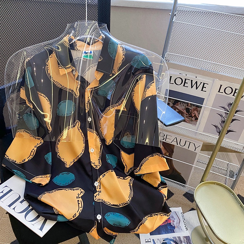 Áo sơ mi NRVP ngắn tay dáng rộng thời trang Hàn Quốc dành cho nữ